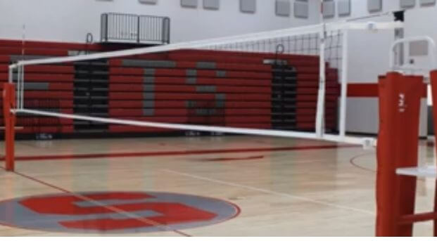 gared volleyball net set up