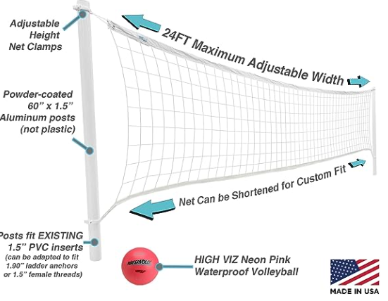 5.Dunn-Rite Products ProVolly Retrofit Pool Volleyball Kit